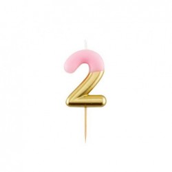  Küünal "2", roosakas kuldne (7 cm)