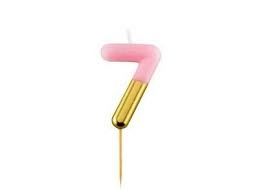 Küünal "7", roosakas-kuldne (10 cm)