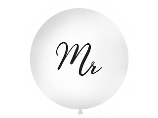  Suur õhupall "Mr", valge (1 m)