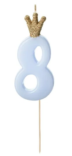 Tikk/küünal "8", helesinine krooniga